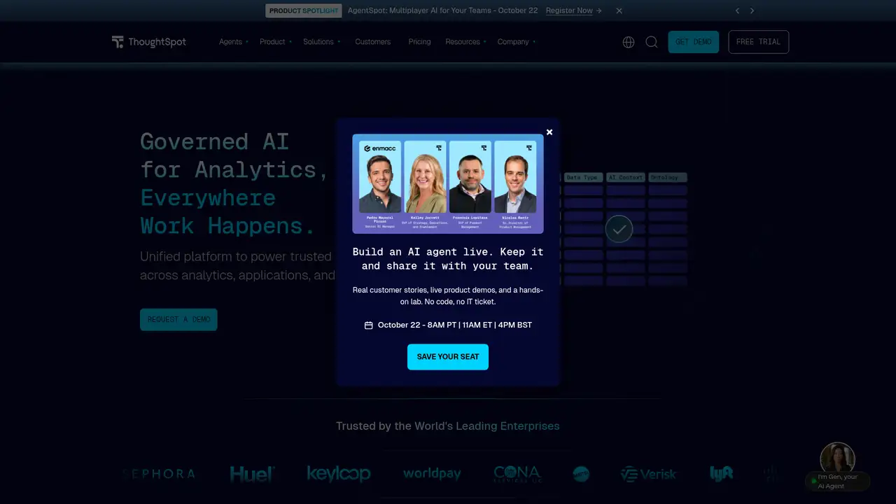 ThoughtSpot website screenshot