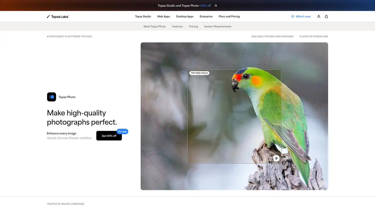 Topaz Photo AI website screenshot