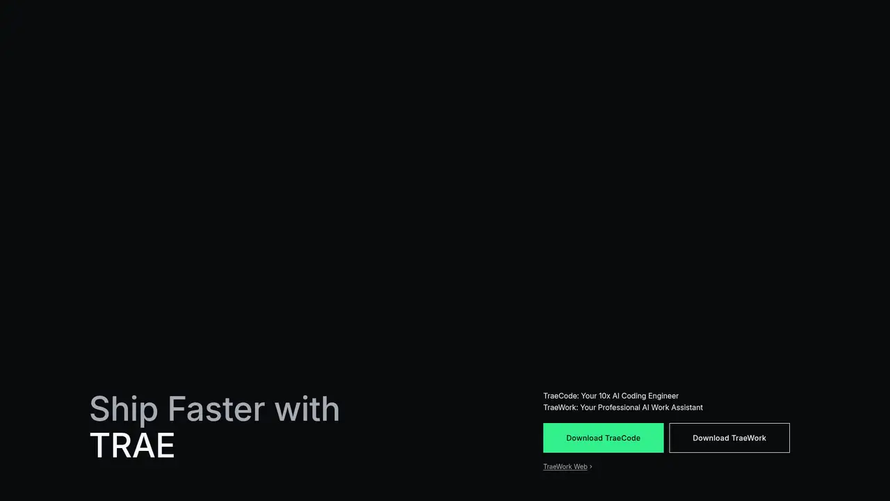 Trae website screenshot