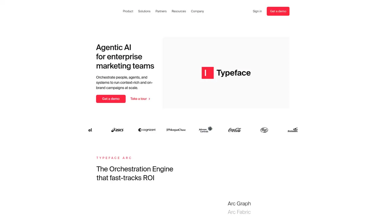 Typeface website screenshot