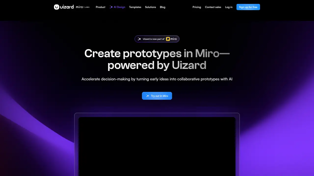 Uizard website screenshot