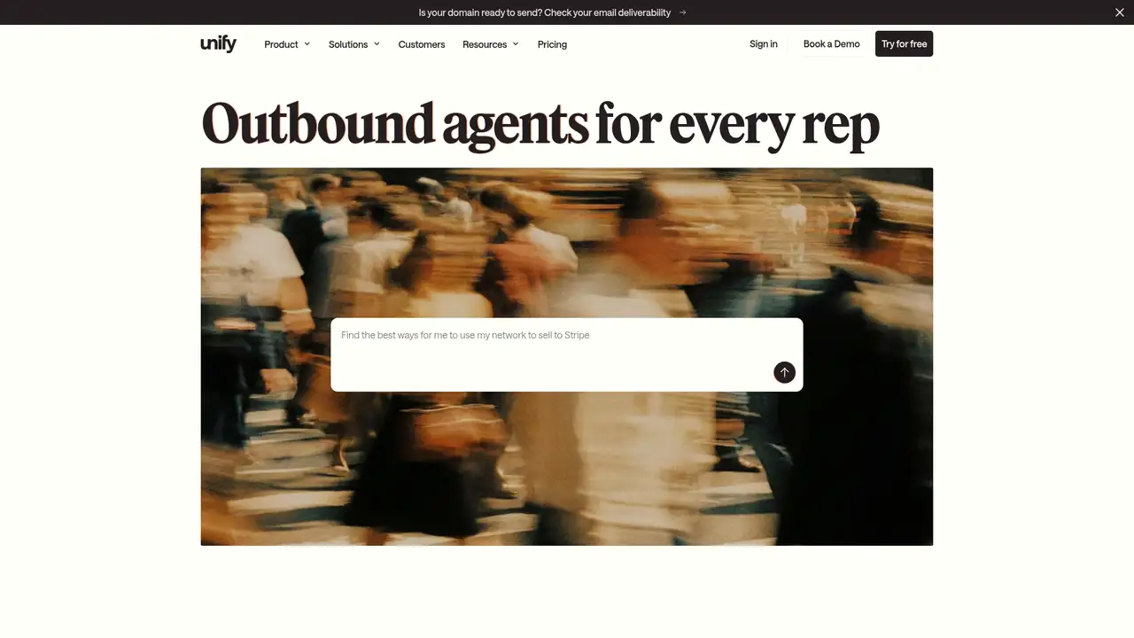 Unify website screenshot