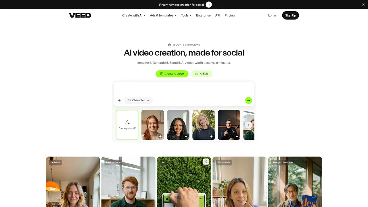 VEED website screenshot