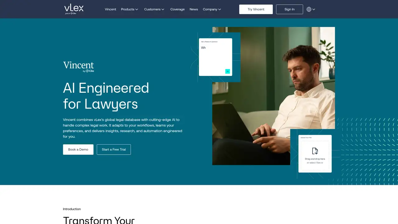Vincent AI website screenshot