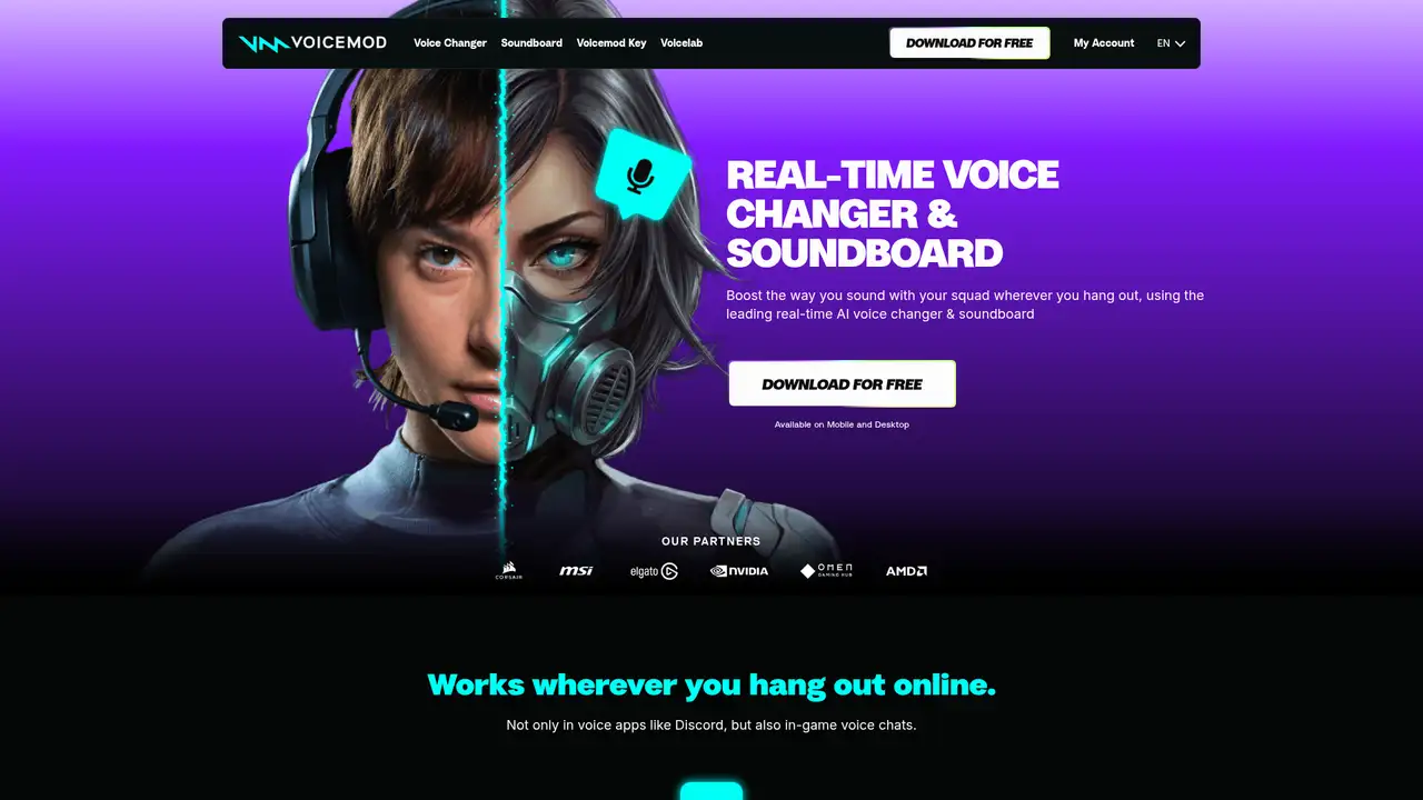 Voicemod website screenshot