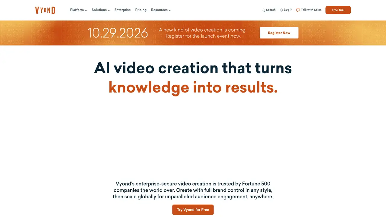 Vyond website screenshot