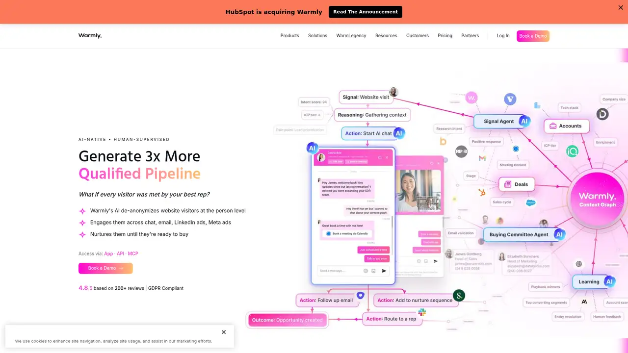 Warmly website screenshot