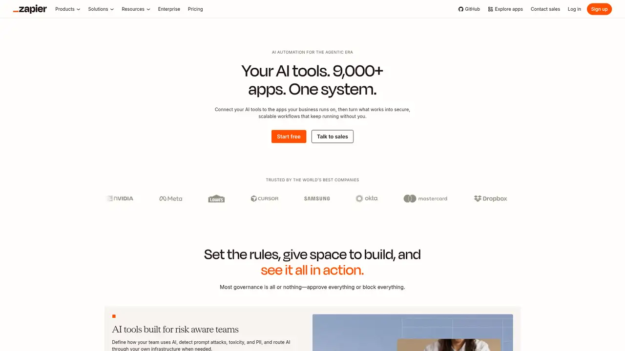 Zapier AI website screenshot