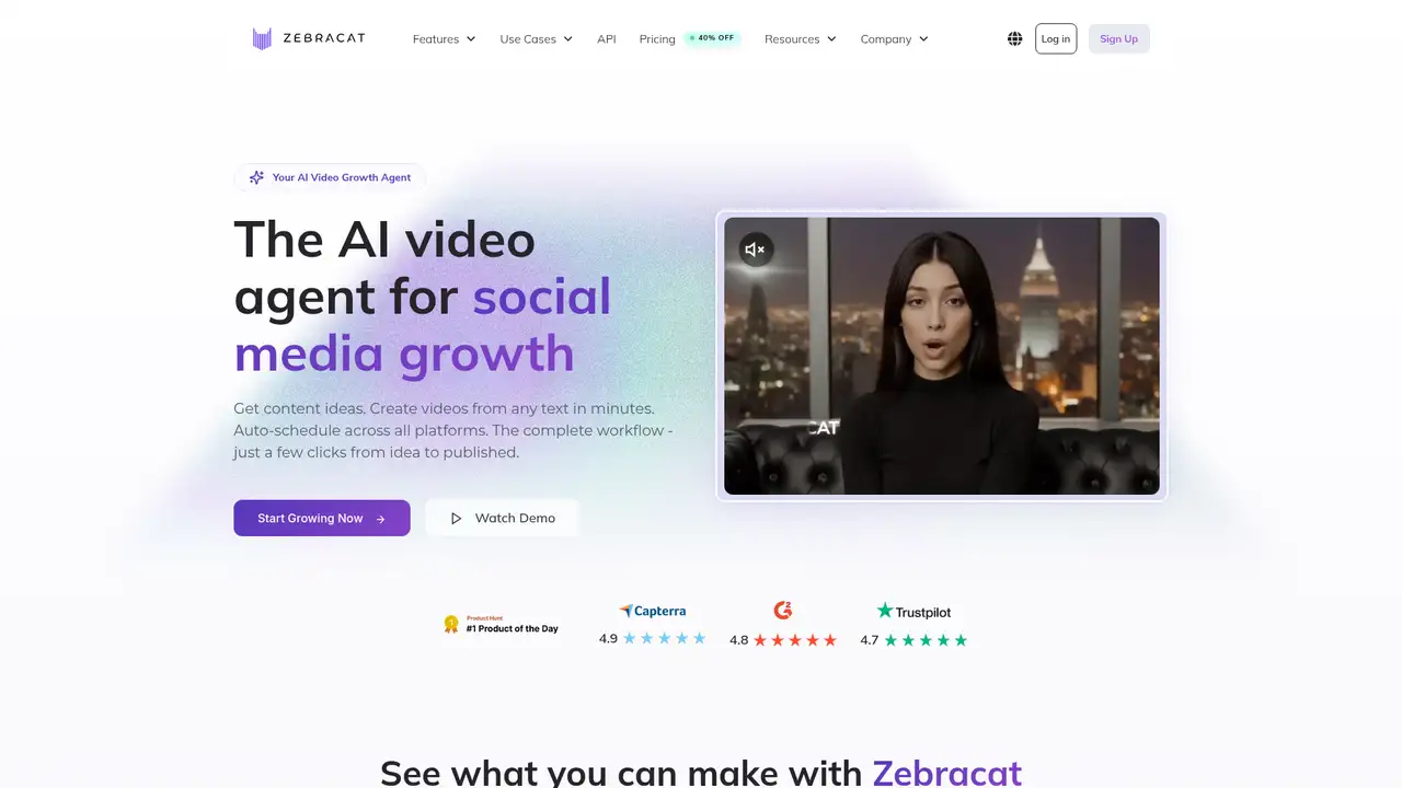 Zebracat website screenshot