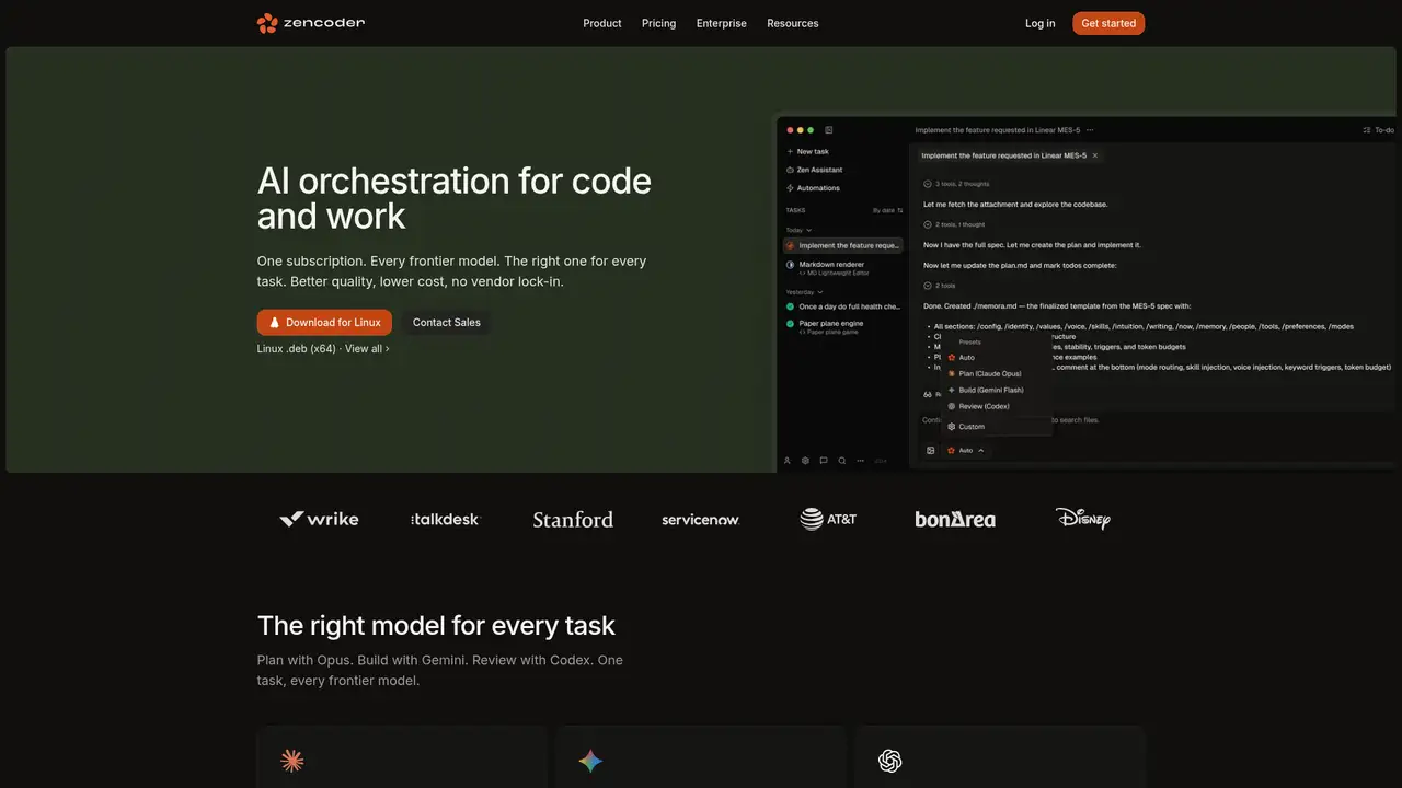 Zencoder website screenshot